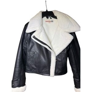 Faux leather WARM kids moto jacket‎